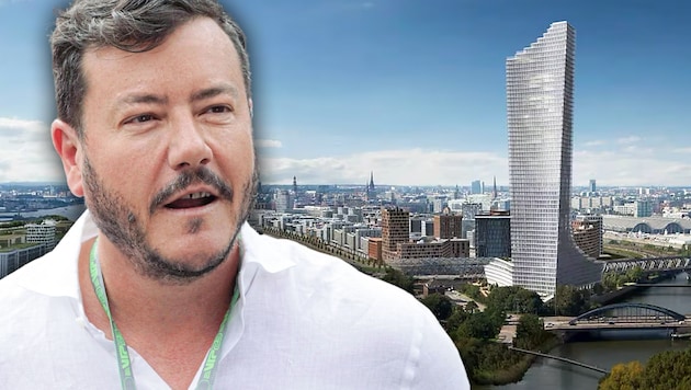 Finanzjongleur Benko: Das Milliardenprojekt Elbtower konnte von Signa nicht mehr fertiggestellt werden (Bild: elbtower.de/presse, Sepp Pail)