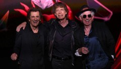 Ron Wood, Mick Jagger und Keith Richards im September 2023  (Bild: Daniel LEAL / AFP)