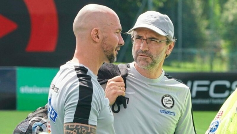 Günther Neukirchner (r.) mit Coach Ilzer. (Bild: Sepp Pail)