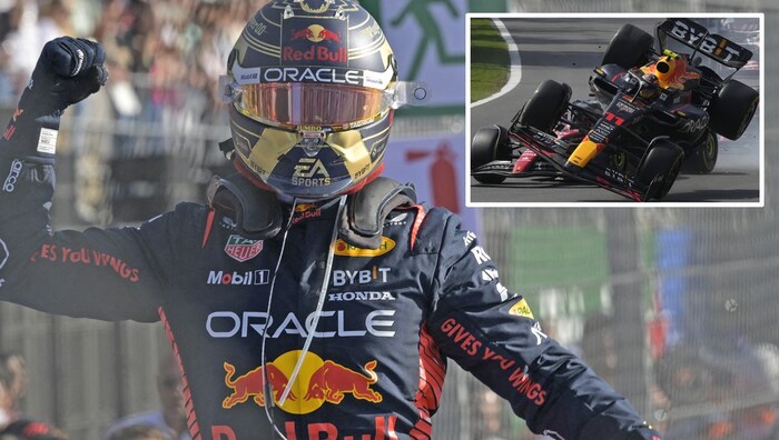 Max Verstappen jubelt in Mexiko.