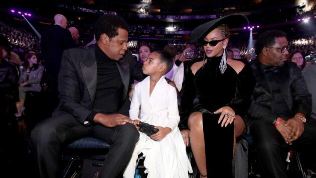 Beyoncé und Jay-Z mit ihrer Tochter Blue Ivy (Bild: APA/AFP/GETTY IMAGES/Christopher Polk)