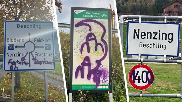 Die Polizei sucht nach den Schmierfinken.
