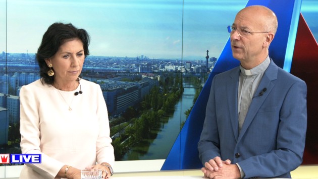 Danielle Spera und Toni Faber im krone.tv-Talk (Bild: krone.tv)