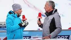 TV-Experte und Ex-Profi Benjamin Raich (li.) im Gespräch mit ORF-Moderator Rainer Pariasek (Bild: GEPA pictures)