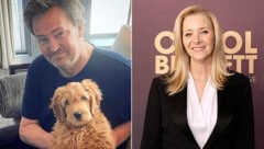 Lisa Kudrow (60) spielte in der Serie „Phoebe“. Jetzt will sie Perrys Hund „Alfred“, den er vor drei Jahren aus dem Tierschutz adoptierte, nehmen. (Bild: Instagram/Matthew Perry, APA/Getty Images via AFP/GETTY IMAGES/KEVIN WINTER)