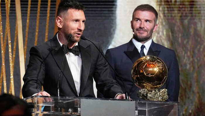 Lionel Messi bei seiner Dankesrede