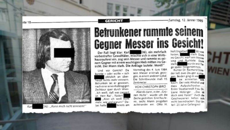 Schon 1985 wurde Karl K. wegen Mordes verurteilt. Die „Krone“ berichtete schon damals. (Bild: APA/HANS PUNZ, „Krone“, Krone KREATIV)