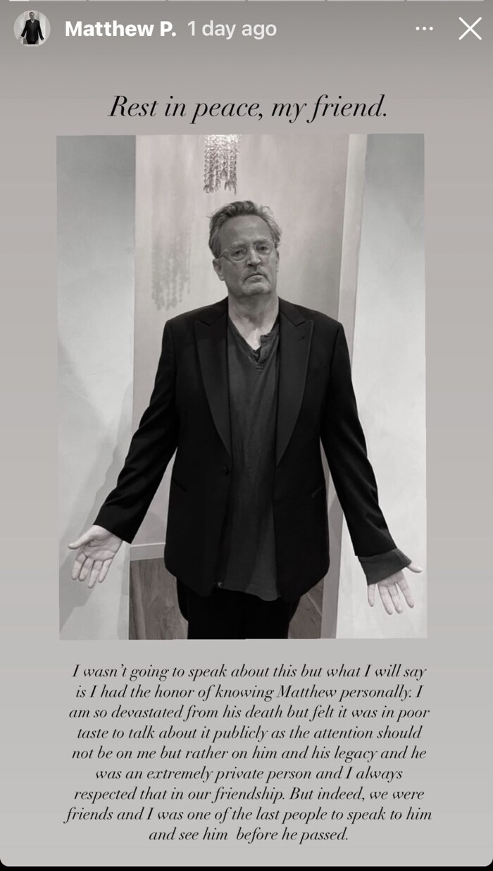 In ihrer Instagram-Story schreibt Athenna Crosby über die letzte Verabredung mit Matthew Perry.