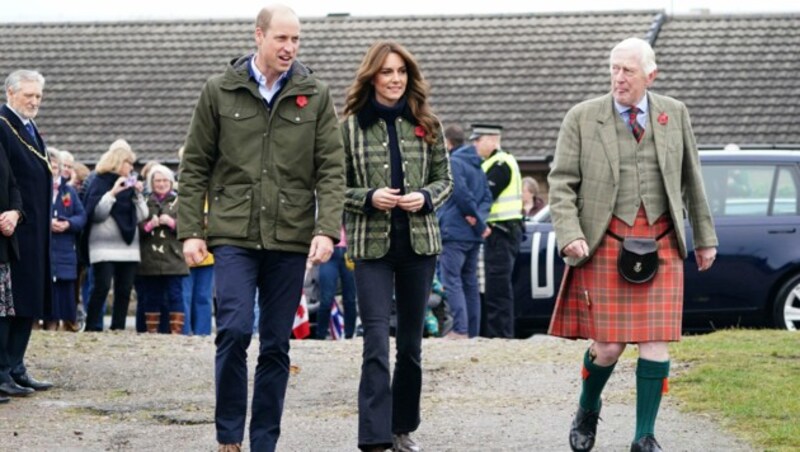 Prinz William und Prinzessin Kate besuchen derzeit Schottland. Am Donnerstag waren sie in Moray zu Gast. (Bild: APA/Jane Barlow/Pool via AP)