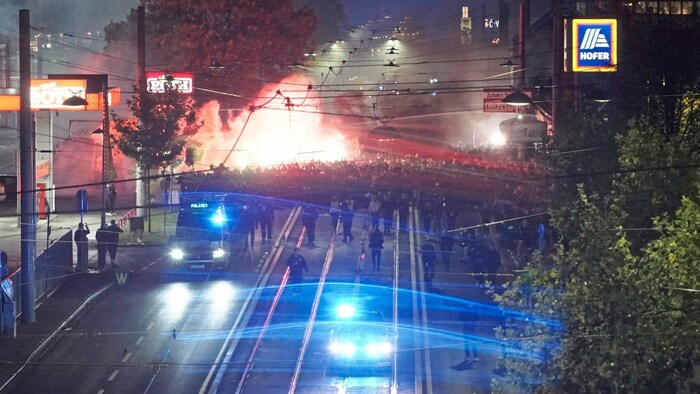 Corteo der Sturm-Fans in Richtung Stadion