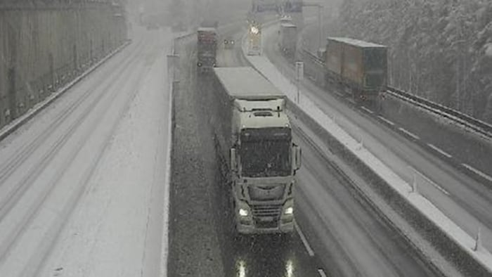Schnee auf der Brennerautobahn