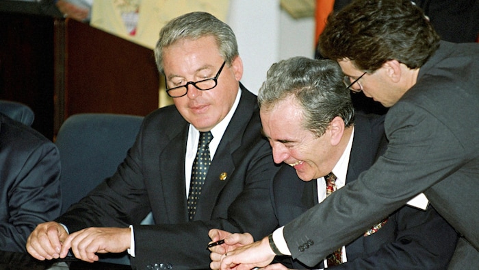 Austria's accession to the EU in 1994 - Franz Vranitzky and Alois Mock