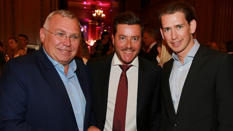 Alfred Gusenbauer, René Benko, Sebastian Kurz (Bild: Karl Schöndorfer / picturedesk.com)