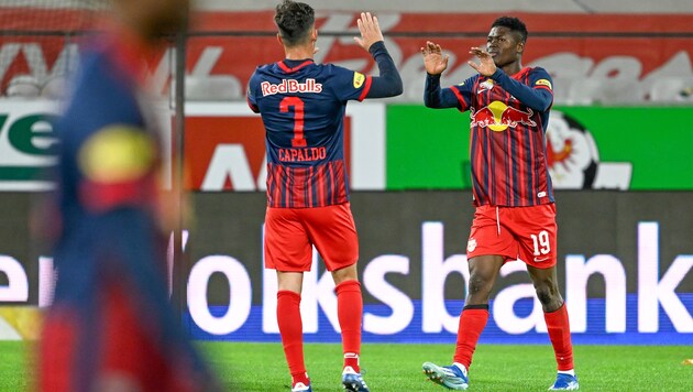 Karim Konate (re.) avanciert zum Matchwinner. (Bild: GEPA pictures)