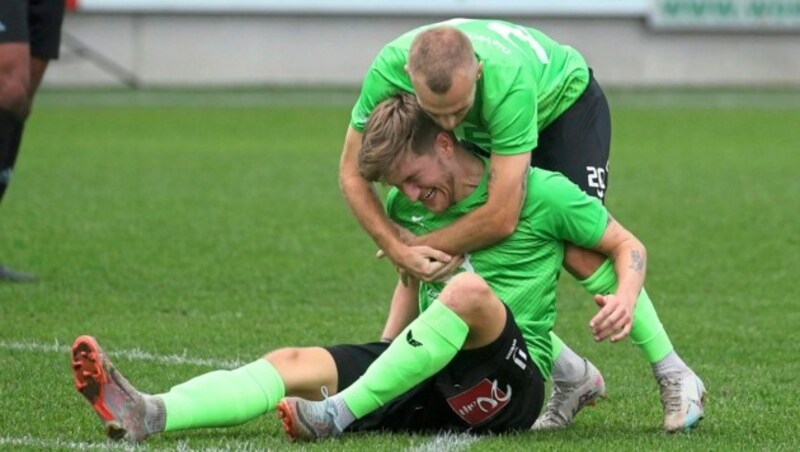 Patrick Scheibenhofer (am Boden) ist bei (unter-)durchschnittlichen Grünauern einer der Besten. (Bild: Andreas Tröster)