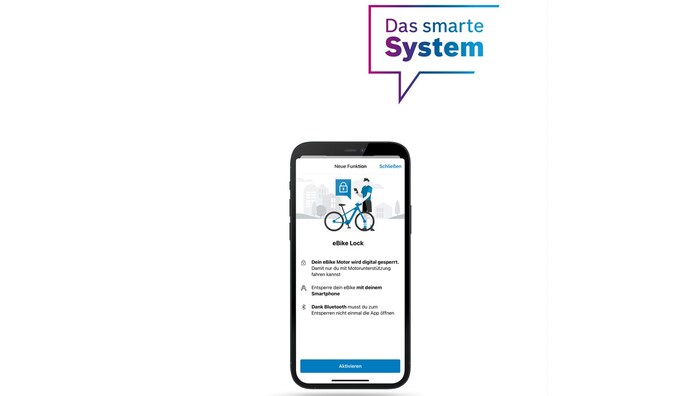 Durch die eBike Lock-Funktion wird das Smartphone zum digitalen Schlüssel für das eBike. Nur ...