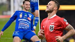 Marko Arnautovic (re.) ist zurück im ÖFB-Kader - auch Hartbergs Maximilian Entrup ist mit dabei. (Bild: GEPA, AFP)