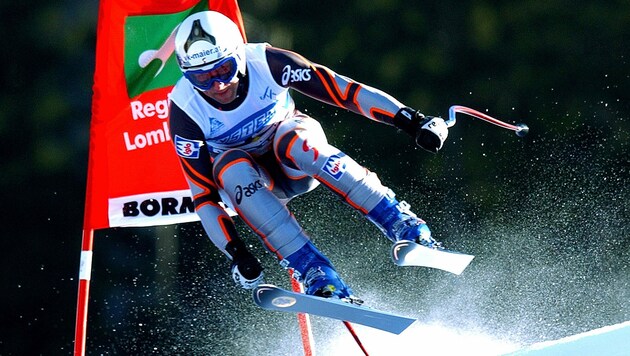 Am 28. Dezemeber 2001 fuhr Christian Greber als letzter Vorarlberger zu einem Abfahrtssieg im Weltcup. (Bild: AP)