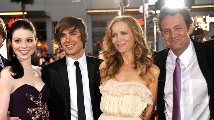Michelle Trachtenberg, Zac Efron, Leslie Mann und Matthew Perry bei der Premiere von „17 Again“