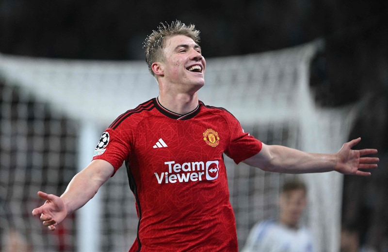 Höjlund wechselte für 20 Millionen Euro von Sturm zu Manchester United. (Bild: AFP or licensors)