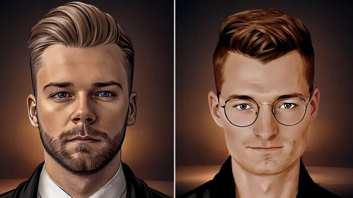 Wer braucht schon Portraitbilder? Auf der Firmen-Homepage zeigen sich die beiden auf ...