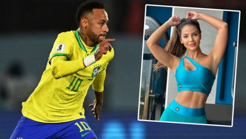 Neymar trauert um Fitness-Model und Freundin Luana Andrade. (Bild: APA/AFP/Eitan ABRAMOVICH, instagram.com/luandradel, krone.at-kreativ)