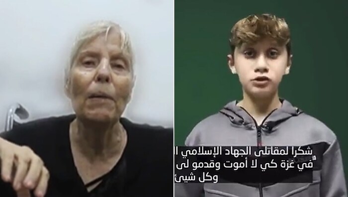 Bei den Geiseln in den Videos soll es sich um die 77-jährige Hanna Katzir sowie um den 13 Jahre ...