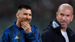 Lionel Messi (l.) ist offenbar ein großer Fan von Zinedine Zidane. (Bild: AFP/GETTY IMAGES/Hector Vivas, AP Photo/Guadalupe Pardo)