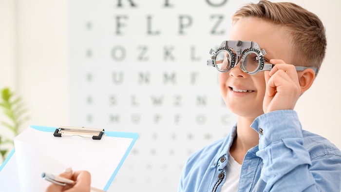 Ein Augenarzt oder Optiker kann die Sehschärfe überprüfen.