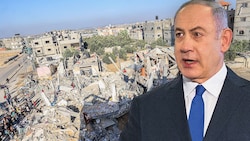 Verhandlungen mit der Hamas – Israels Regierungschef Benjamin Netanyahu lenkt jetzt doch ein. (Bild: AFP (2), Krone KREATIV)