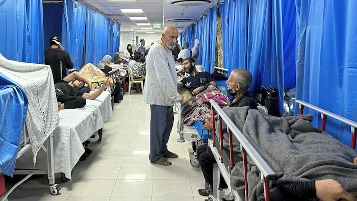 Das Al-Shifa-Krankenhaus in Gaza-Stadt ist völlig überfüllt. Laut israelischem Geheimdienst ...