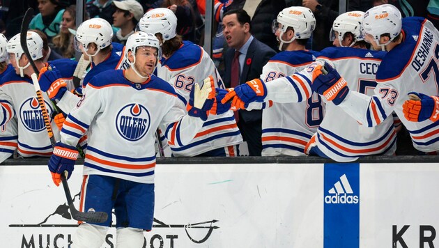 Zach Hyman traf dreifach. (Bild: AP Photo/Jason Redmond)
