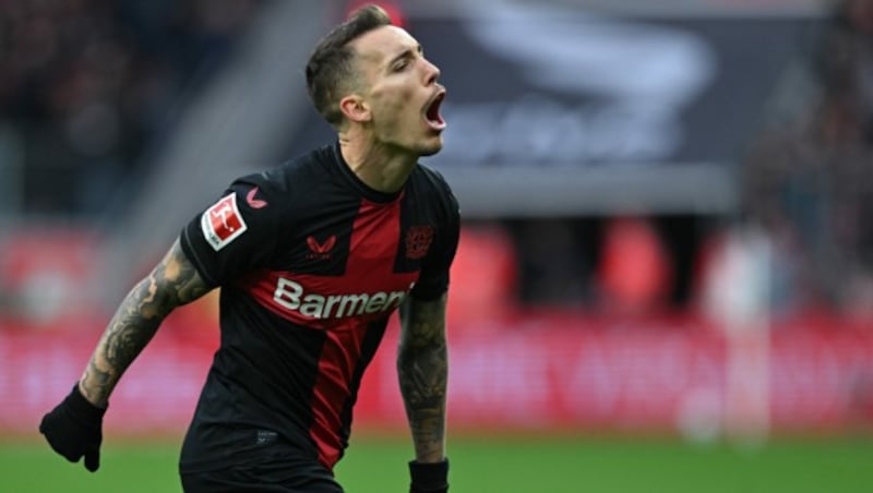 Alejandro Grimaldo traf zum 1:0. (Bild: APA/AFP/INA FASSBENDER)