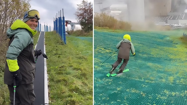 Ski-Legende Michaela Dorfmeister ist zurück auf der Piste - auf einer Müllverbrennungsanlage. (Bild: instagram.com/michaeladorfmeister)