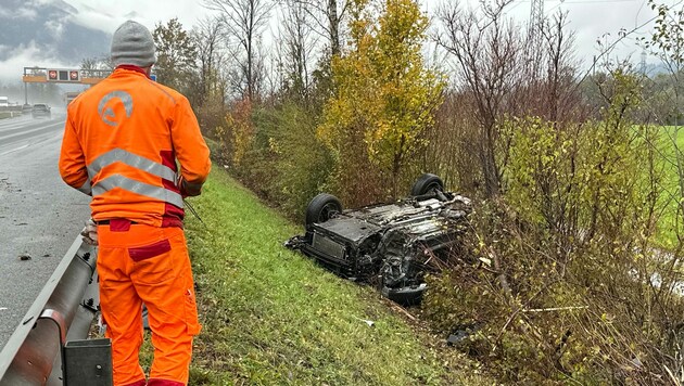 Der Wagen kam von der Inntalautobahn ab. (Bild: zoom.tirol)
