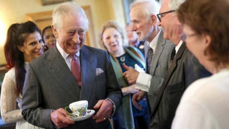 König Charles genoss die Party mit anderen 75-Jährigen.  (Bild: APA/AFP/POOL/Chris Jackson)