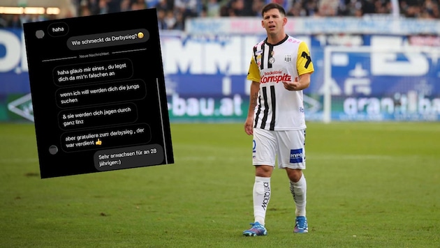 LASK-Urgestein Peter Michorl mit einem verbalen Foul auf Instagram. (Bild: SEPA:Media/Severin Aichbauer, zVg, Krone KREATIV)