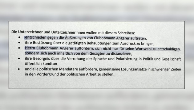 Diese überparteiliche Petition wird in der Landtagssitzung an Angerer übergeben. (Bild: zVg)