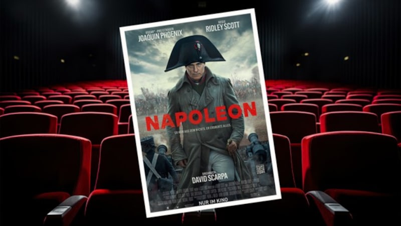 „Napoleon“ ist ab 24.11 exklsusiv im Kino zu sehen! (Bild: Sony Pictures Austria, stock.adobe.com, Krone KREATIV)