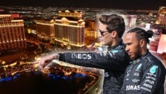 George Russell (l.) und Lewis Hamilton (r.) werden sich von den Casinos fernhalten müssen. (Bild: GEPA pictures, APA/AFP/Giuseppe CACACE)