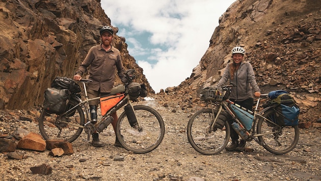 Sophie Planque und Jérémy Vaugeois fuhren mit Fahrrädern von Alaska bis nach Feuerland. (Bild: Sophie Planque)