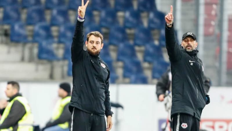 René Maric (l.) und Marco Rose in Salzburg (Bild: GEPA pictures)