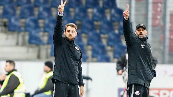 René Maric (l.) und Marco Rose in Salzburg
