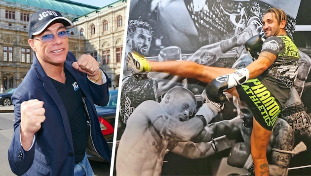 Jean-Claude Van Damme, hier auf Wien-Besuch, begeisterte Action-Fans einst fürs Thaiboxen. Fadi Merza kämpfte früher selbst in Thailand und möchte nun eine Amateur-Auswahl zur WM bringen. (Bild: Alexander Tuma, Gerhard Gradwohl)