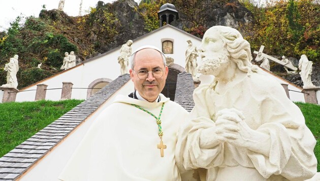 Unter Abt Pius erstrahlt der Kalvarienberg nun wieder in neuem Glanz. (Bild: Gabriele Moser)