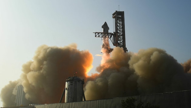 Der erste Testflug der „Starship“ war nach wenigen Minuten vorbei. (Bild: AFP)