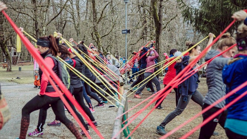 Die Mamis trainieren auch am Kreuzbergl. (Bild: Jasmin López Quezada)