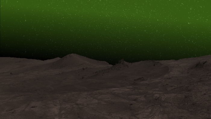 Künstlerische Illustration: So würden Astronauten auf der Mars-Oberfläche das Nachtleuchten ...
