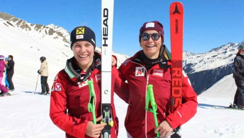 Magadalena Egger (.) and Emily Schöpf both made the leap into the ÖSV A squad. (Bild: Peter Weihs/Kronenzeitung)