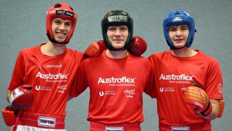 Veldens WM-Trio in Portugal: Erik Zimmermann, Raphael Wassertheurer, Anes Trle (Bild: Sobe Hermann)